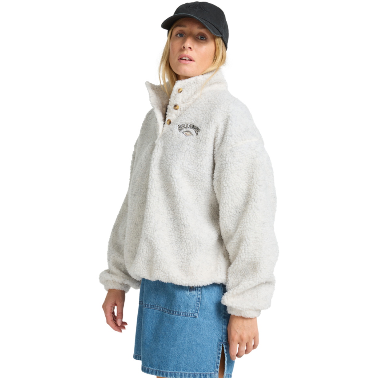 2025 Billabong Womens Run The Road Pullover Sweatshirt EBJPF00113 - Whitecap